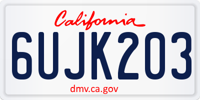CA license plate 6UJK203