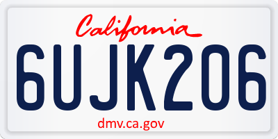 CA license plate 6UJK206