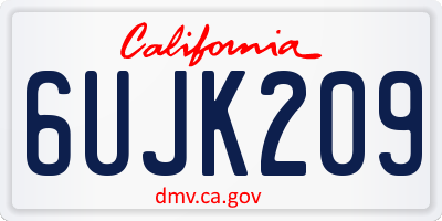 CA license plate 6UJK209