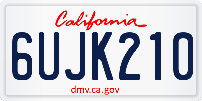 CA license plate 6UJK210
