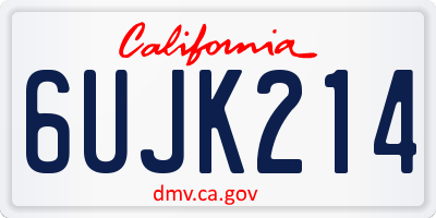 CA license plate 6UJK214
