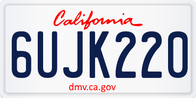 CA license plate 6UJK220