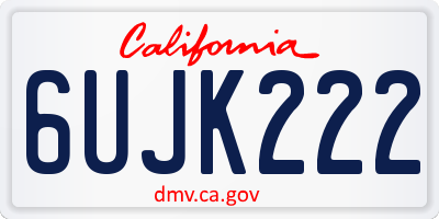 CA license plate 6UJK222