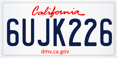 CA license plate 6UJK226
