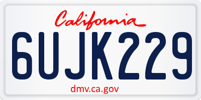 CA license plate 6UJK229
