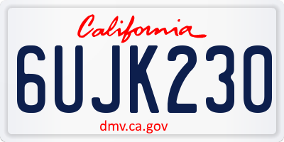 CA license plate 6UJK230