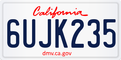 CA license plate 6UJK235