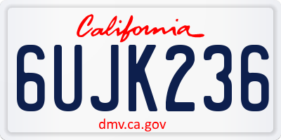 CA license plate 6UJK236