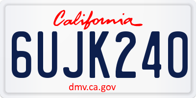 CA license plate 6UJK240