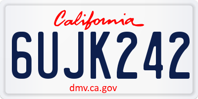 CA license plate 6UJK242