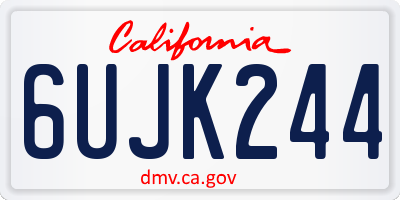 CA license plate 6UJK244