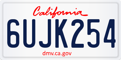 CA license plate 6UJK254