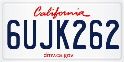 CA license plate 6UJK262
