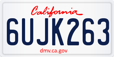 CA license plate 6UJK263