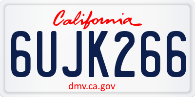 CA license plate 6UJK266