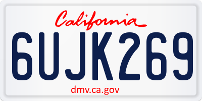 CA license plate 6UJK269