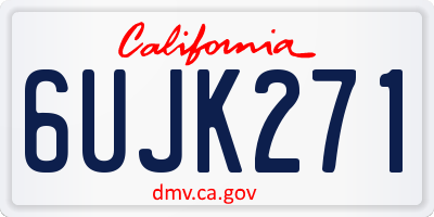 CA license plate 6UJK271