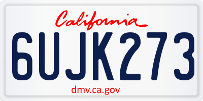 CA license plate 6UJK273