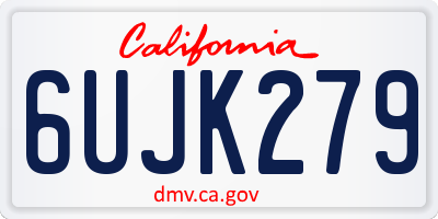 CA license plate 6UJK279