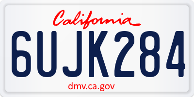CA license plate 6UJK284