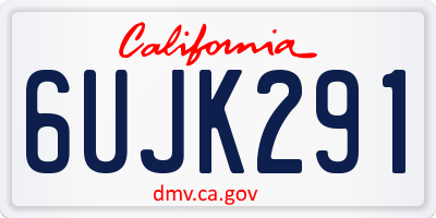 CA license plate 6UJK291
