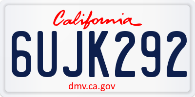 CA license plate 6UJK292