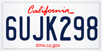 CA license plate 6UJK298