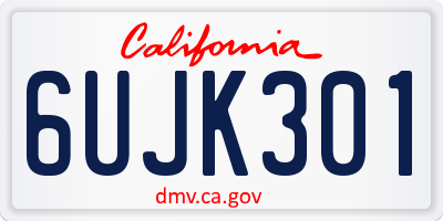CA license plate 6UJK301