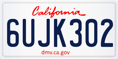 CA license plate 6UJK302