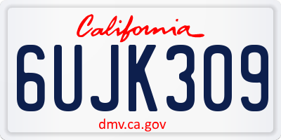 CA license plate 6UJK309