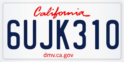 CA license plate 6UJK310