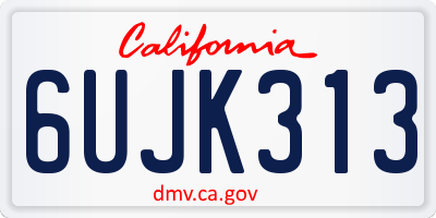 CA license plate 6UJK313