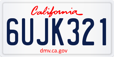 CA license plate 6UJK321