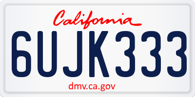 CA license plate 6UJK333