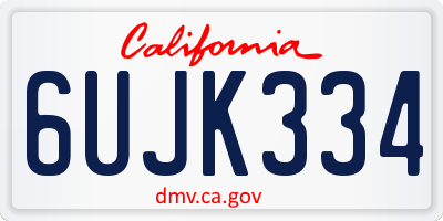 CA license plate 6UJK334