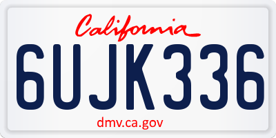 CA license plate 6UJK336