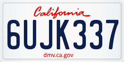CA license plate 6UJK337