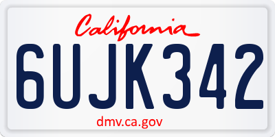 CA license plate 6UJK342