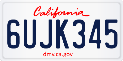 CA license plate 6UJK345