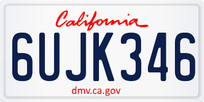 CA license plate 6UJK346