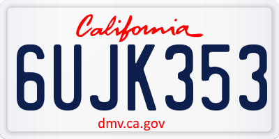 CA license plate 6UJK353