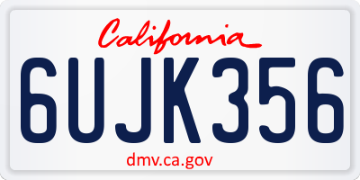 CA license plate 6UJK356