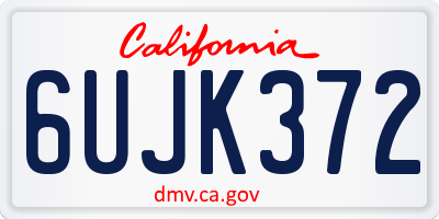 CA license plate 6UJK372