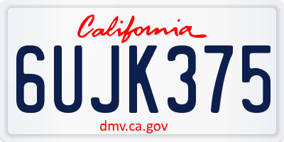 CA license plate 6UJK375