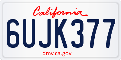 CA license plate 6UJK377