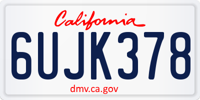 CA license plate 6UJK378