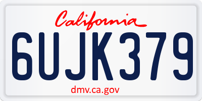 CA license plate 6UJK379
