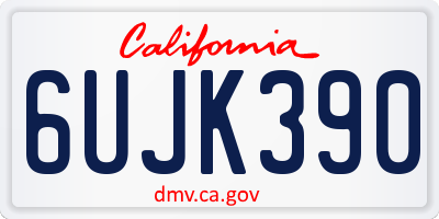 CA license plate 6UJK390