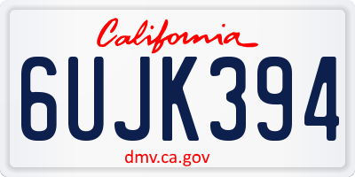 CA license plate 6UJK394