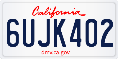 CA license plate 6UJK402